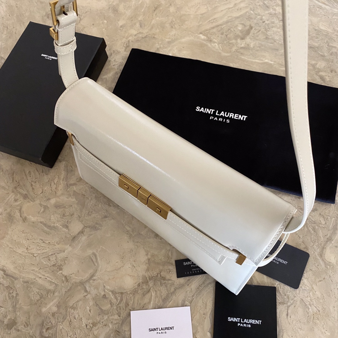 MANHATTAN MEDIUM SHOPPING BAG IN BOX Sa1nt Lau*nt LEATHER