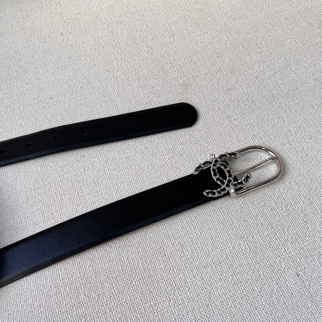 Ch**el casual style leather logo belts