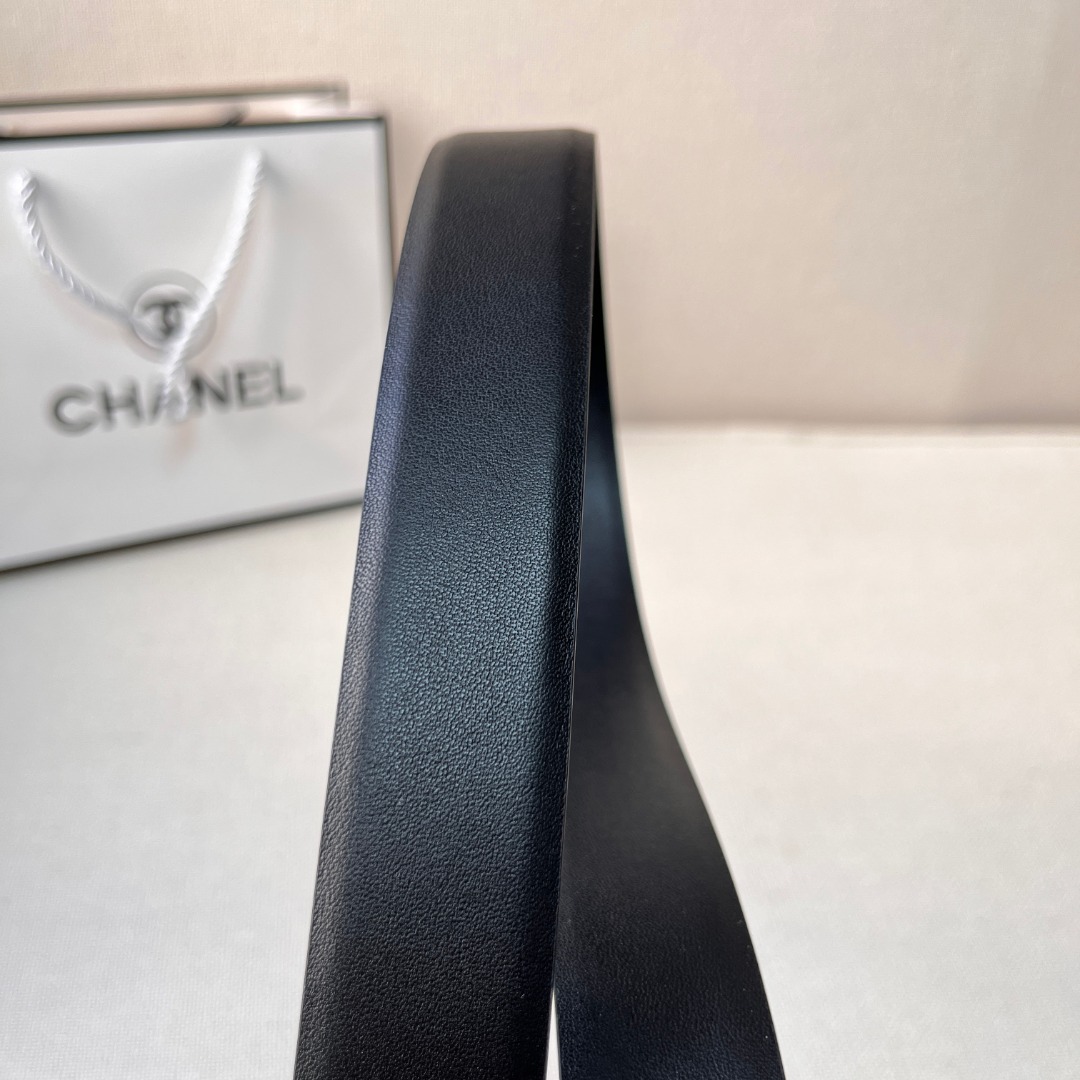 Ch**el casual style leather logo belts