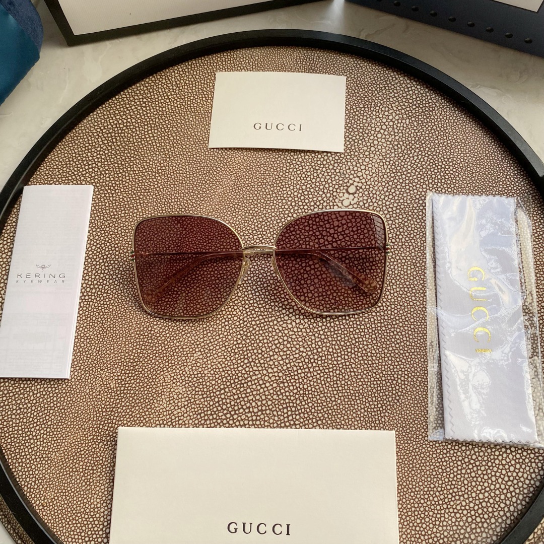 Gradient GG Metal & Acetate Butterfly Sunglasses