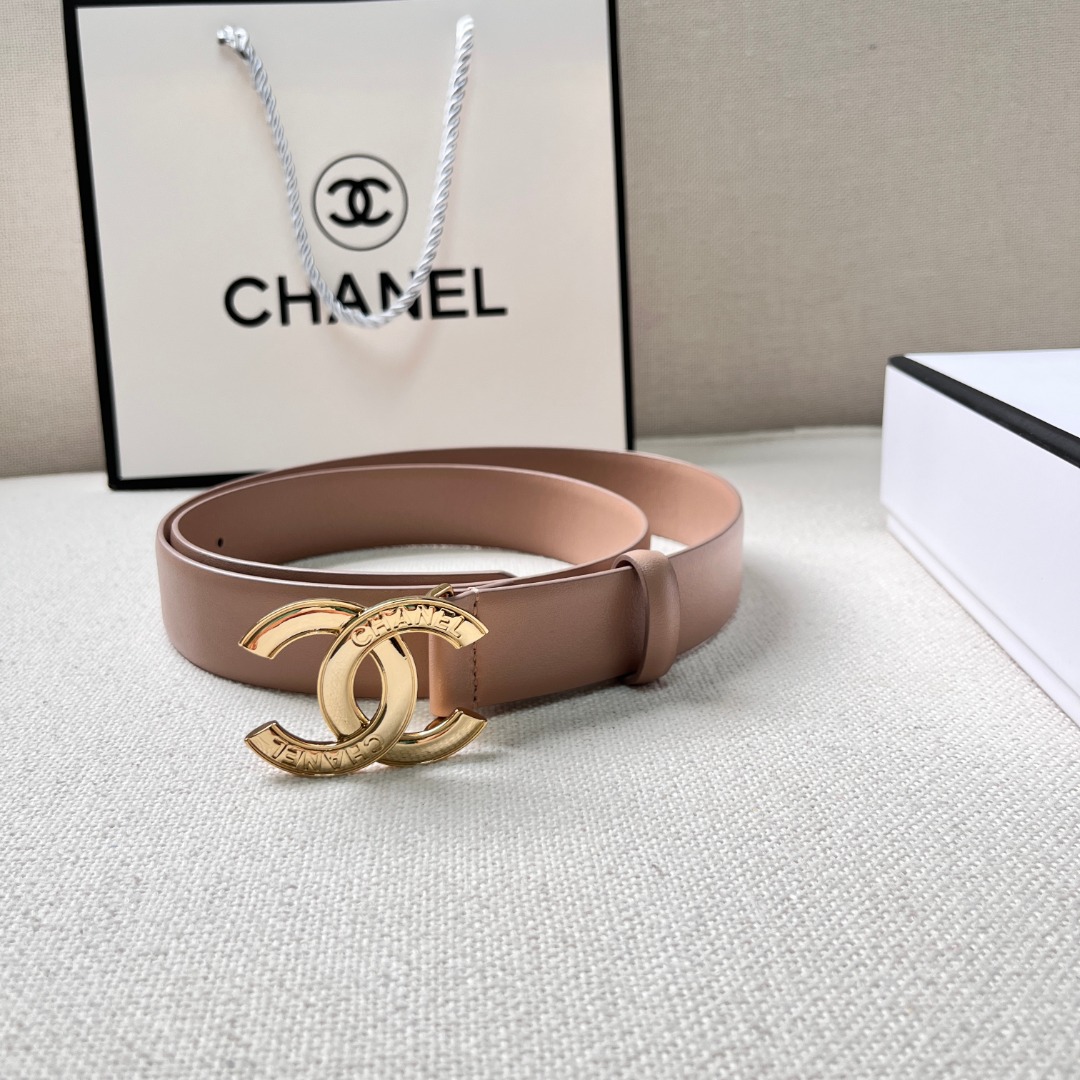 Ch**el CC logo leather belt