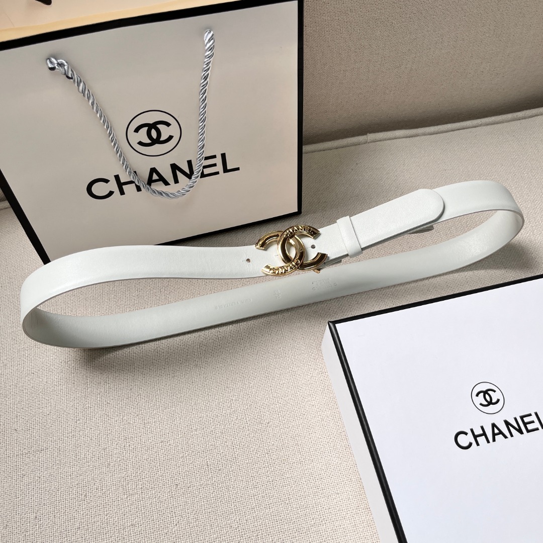 Ch**el CC logo leather belt