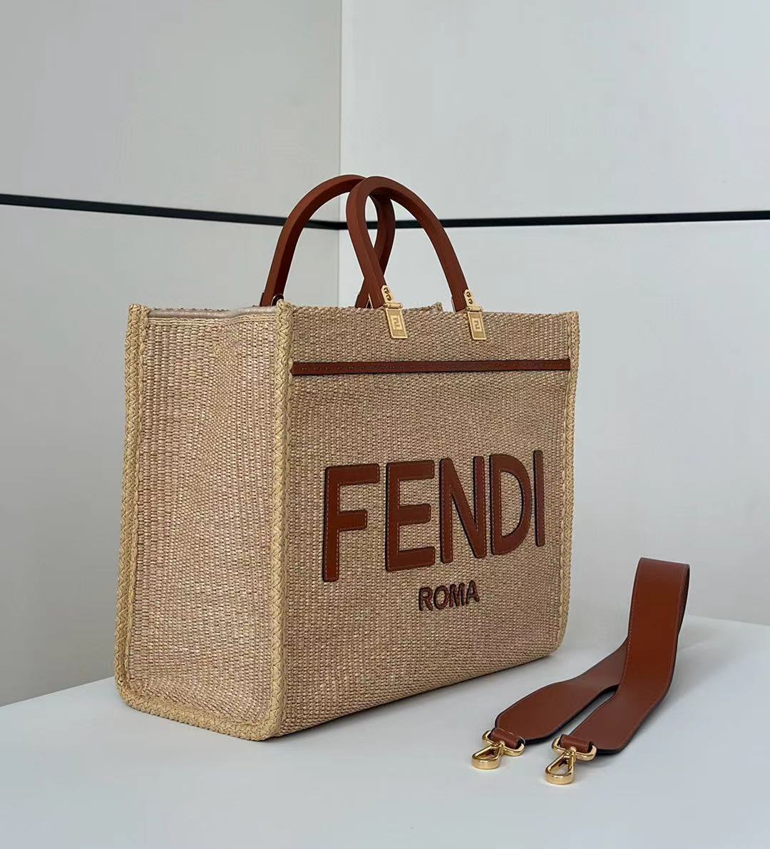 F**di Sunshine Raffia Tote
