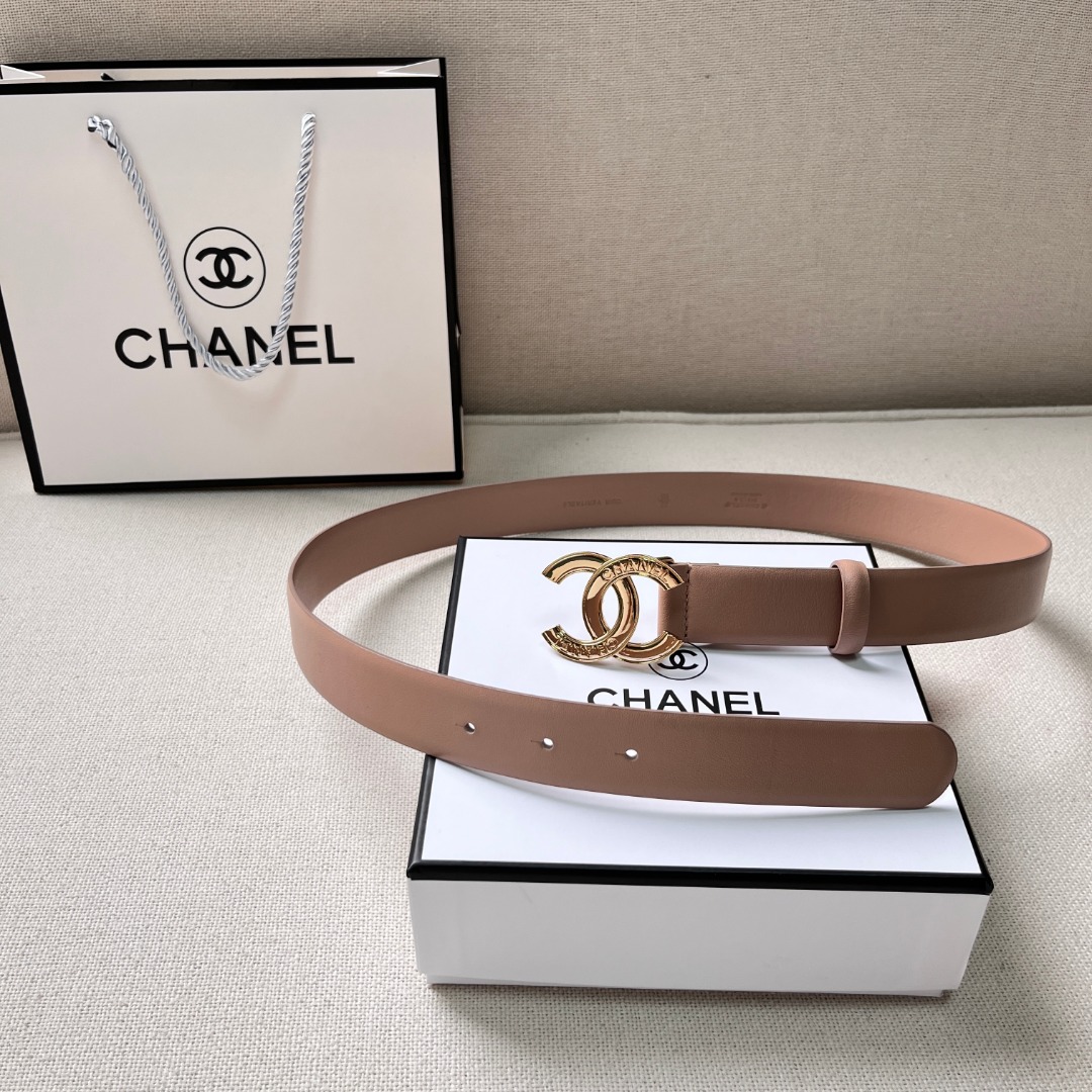 Ch**el CC logo leather belt