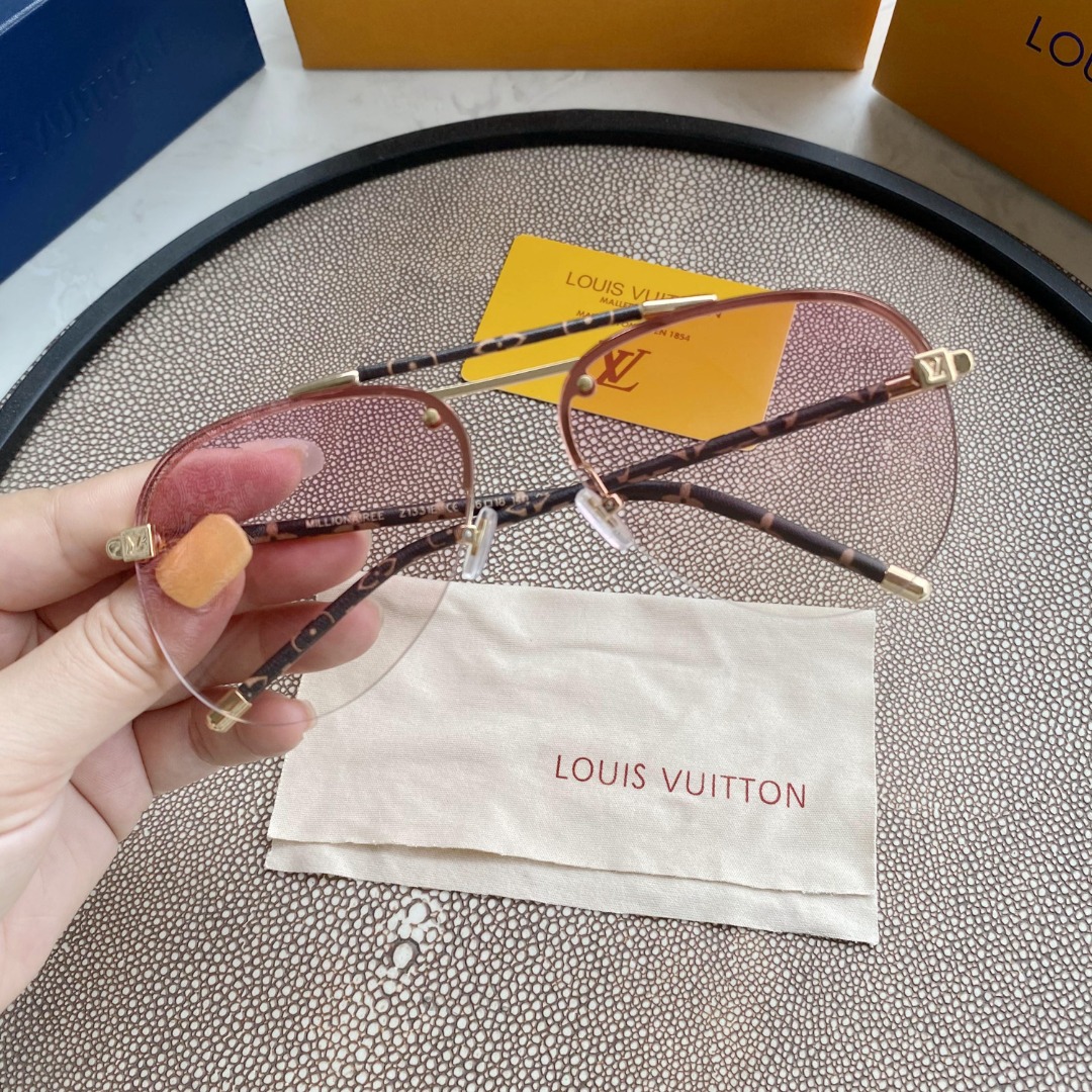 Pink Gradiant Monogram Stem Aviators