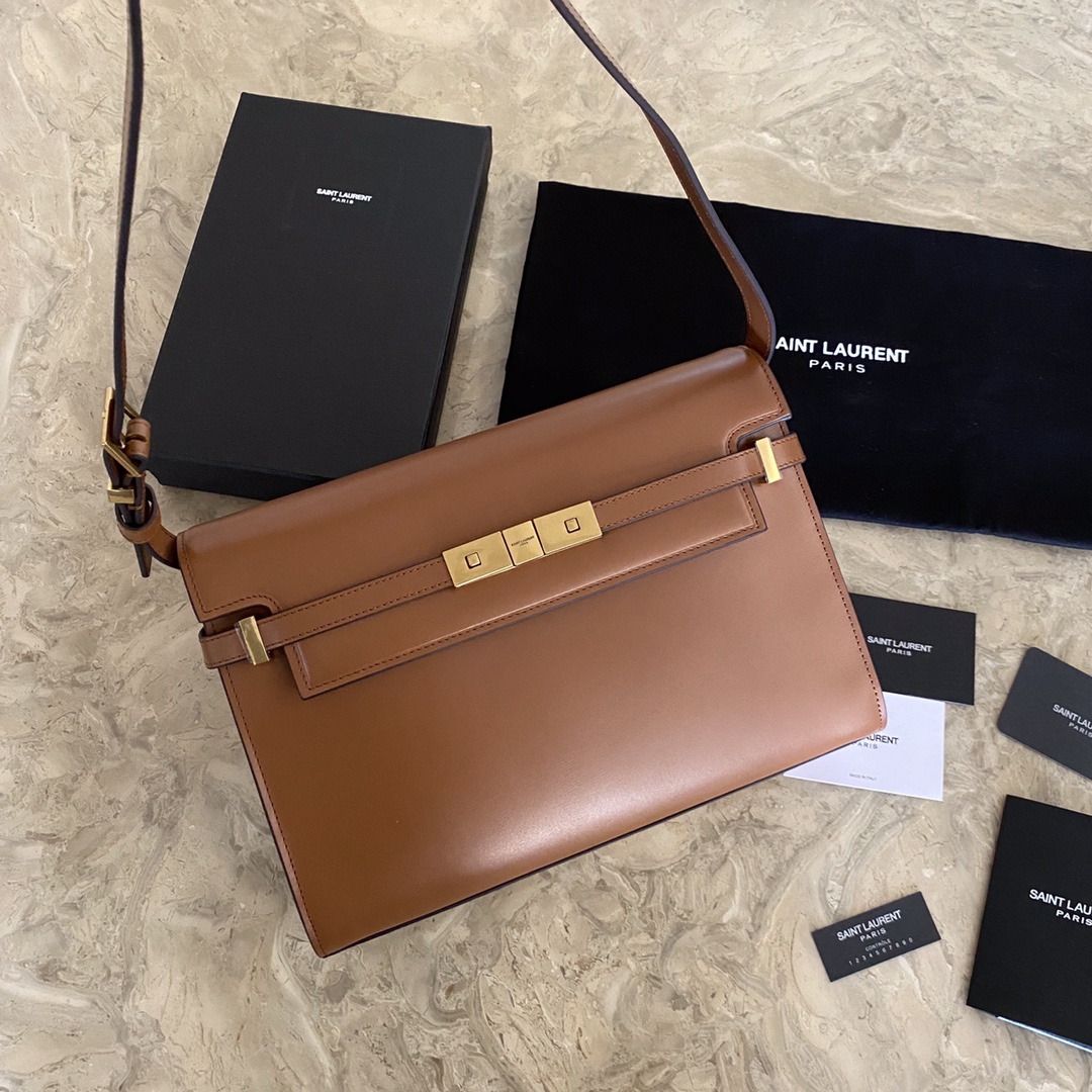 MANHATTAN MEDIUM SHOPPING BAG IN BOX Sa1nt Lau*nt LEATHER
