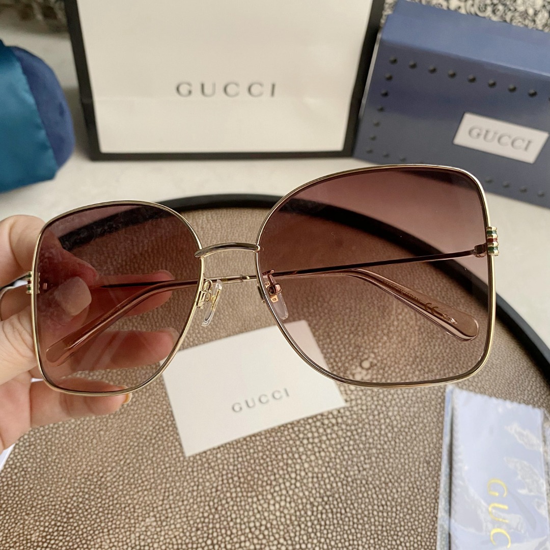 Gradient GG Metal & Acetate Butterfly Sunglasses