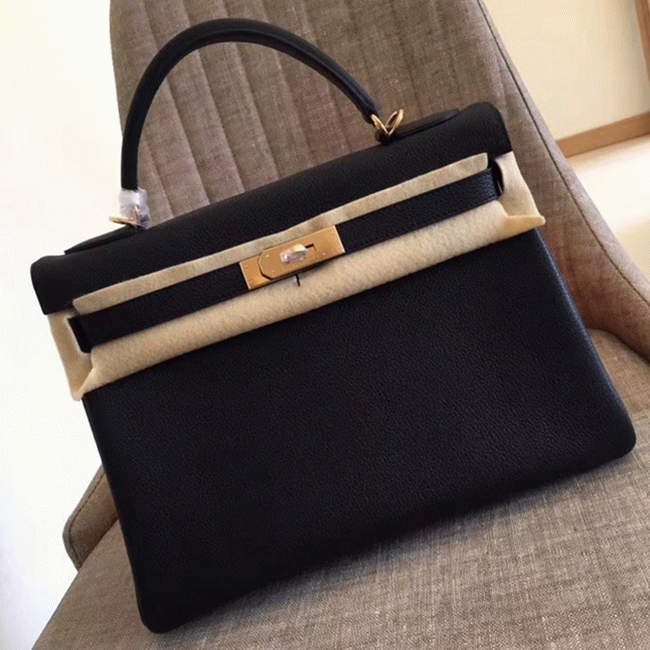 Black Clemence Replica H**me5 Kelly Retourne 32cm Classic Purse