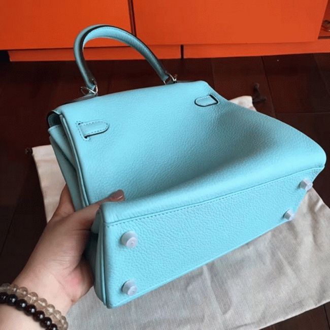 Blue Atoll Clemence Replica H**me5 Kelly 25cm Retourne Handbag