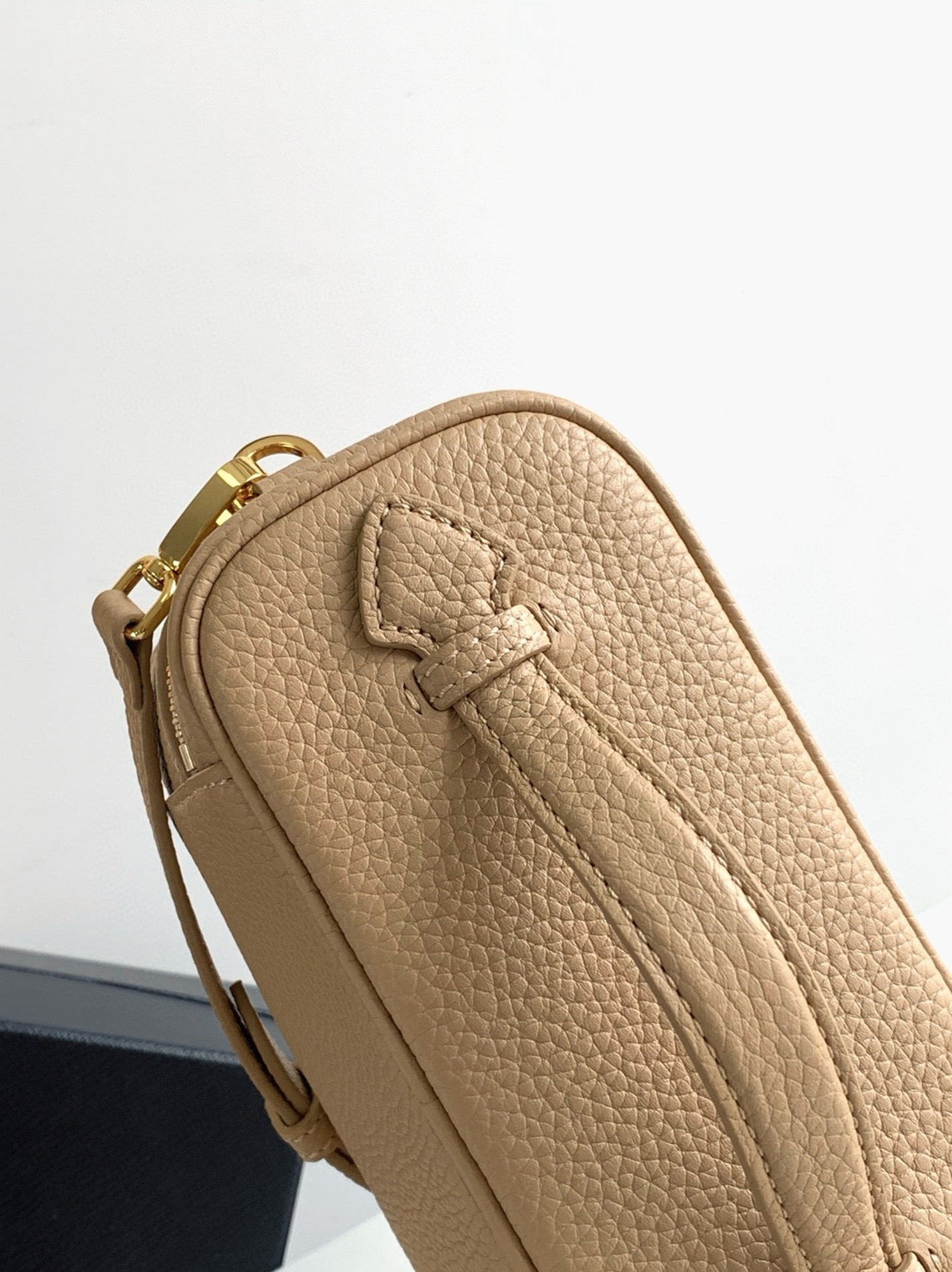 Pra*a Mini Vanity Bag Fake in Sand Beige