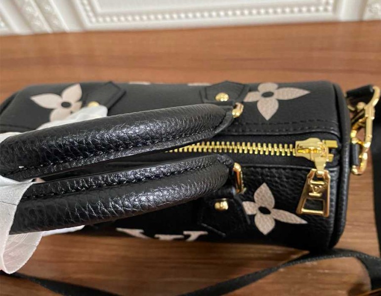 L0vis Vvtt0n Monogram Empreinte Papillon BB Bag In Black And Beige