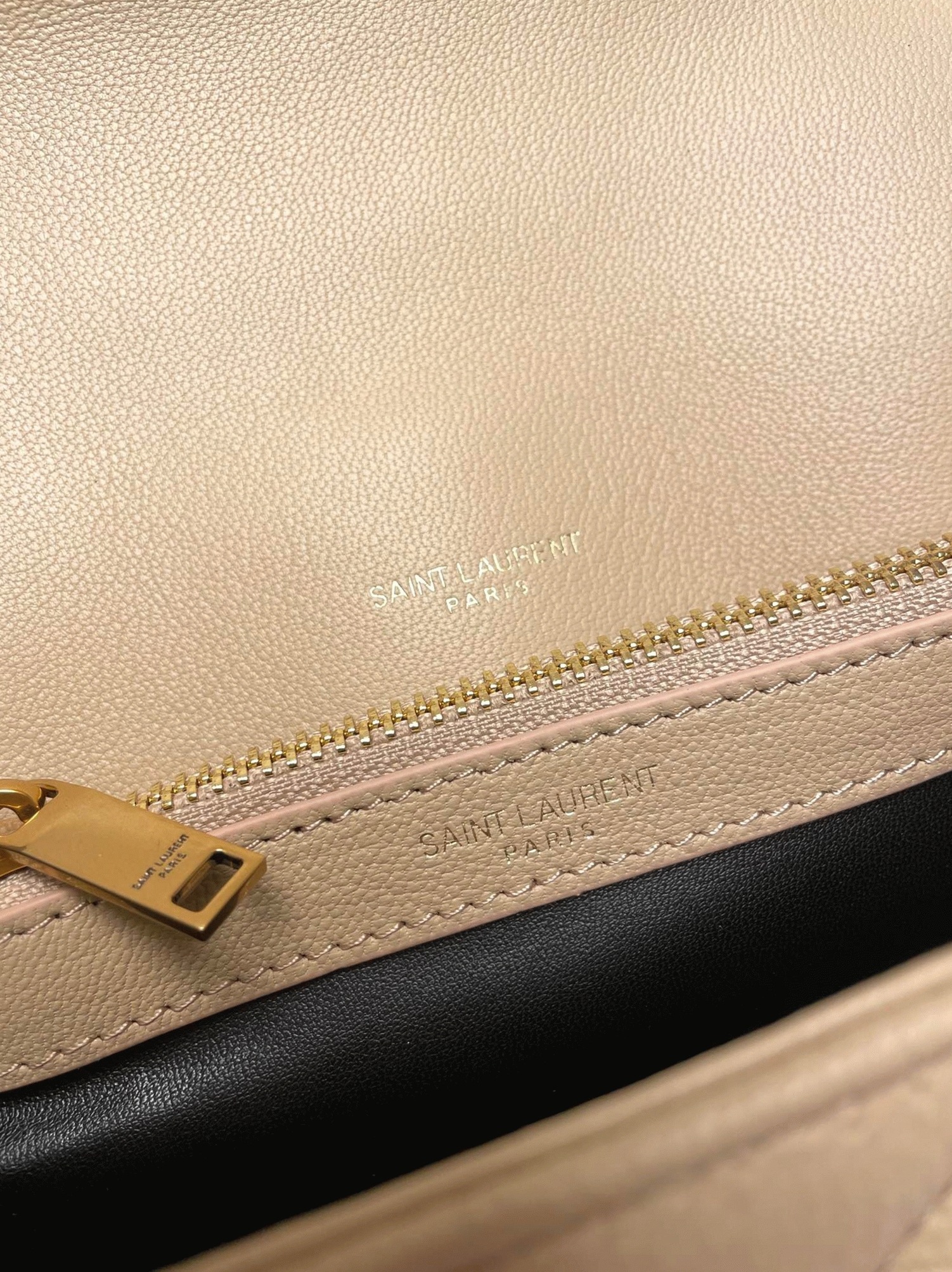 Fake Sa1nt Lau*nt College Medium Chain Bag Beige