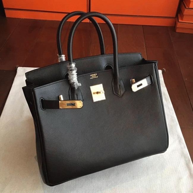 H**me5 Birkin 35cm Imitation Designer Bag in Black