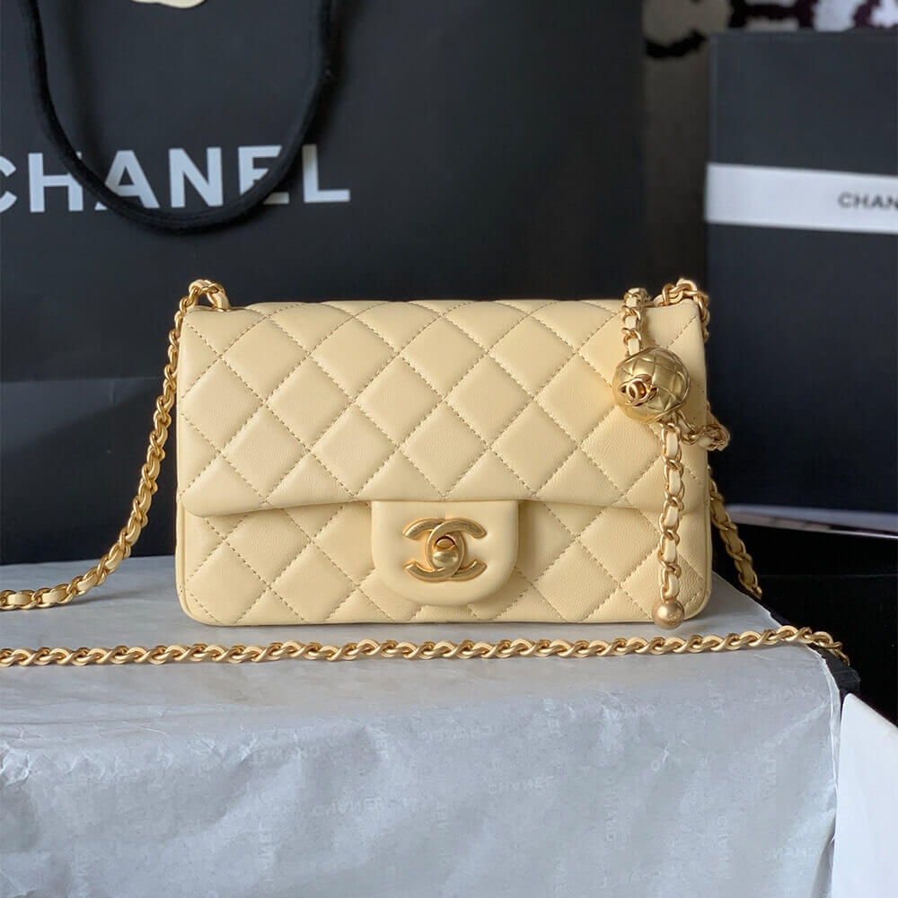 Ch**el Pearl Crush Mini Rectangular Flap