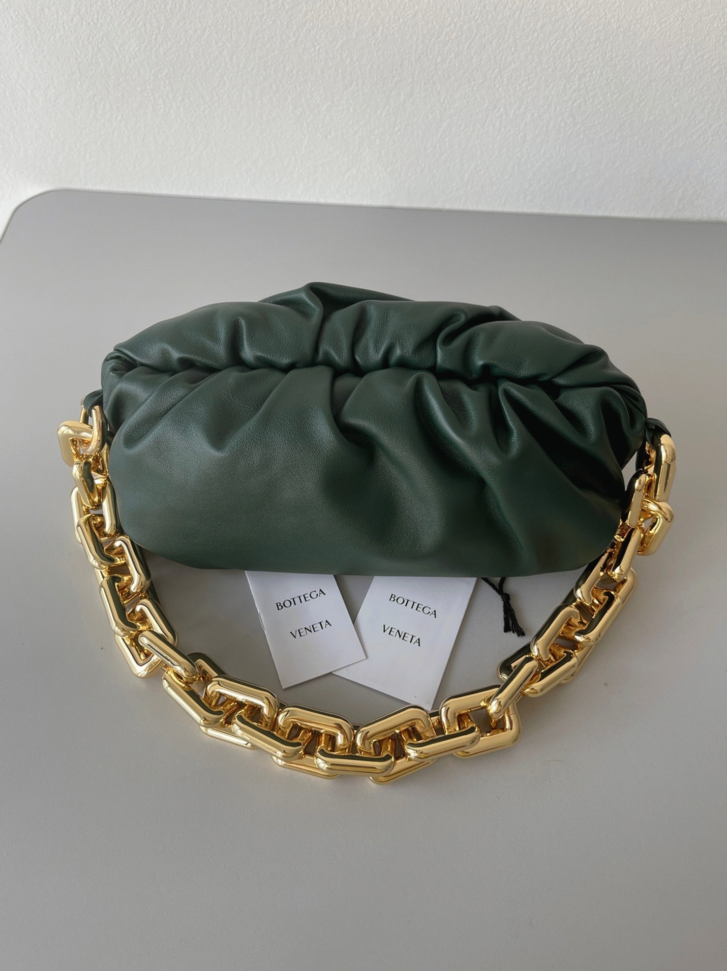 Knockoff B0tt*ga Ven*ta The Chain Pouch Bag Raintree