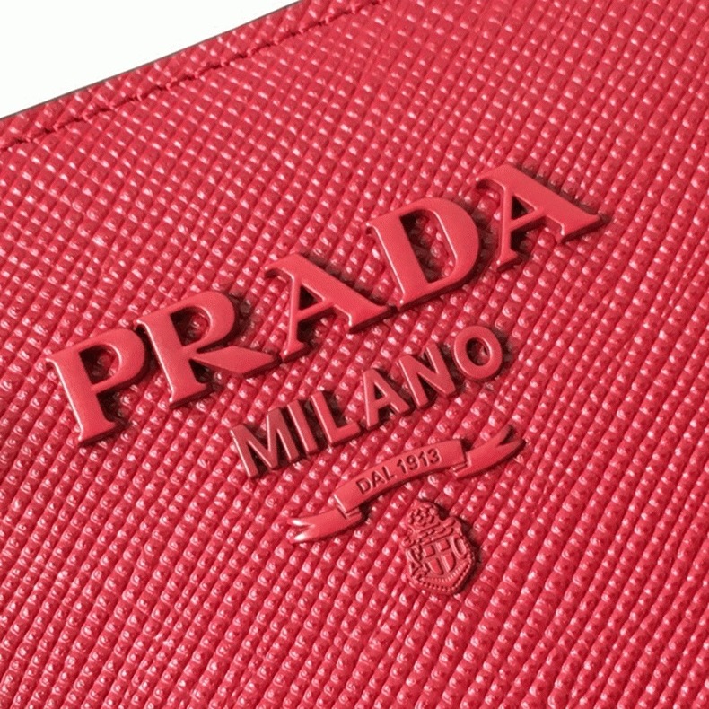 Pra*a Monochrome Small Bag Knockoff in Red
