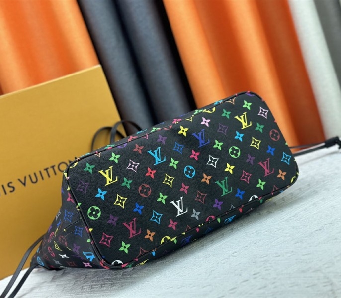 L0vis Vvtt0n X TM Multicolored Neverfull MM In Black