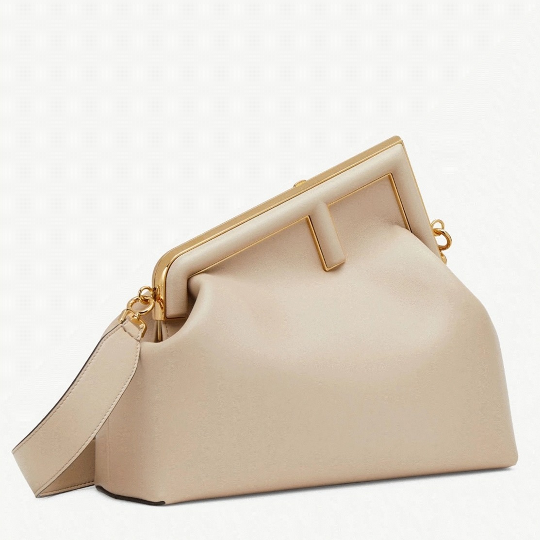 Top Quality Knockoff F**di First Medium Bag In Beige Nappa Leather