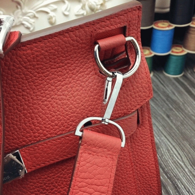 Large red fake H**me5 Jypsiere 31cm handbag