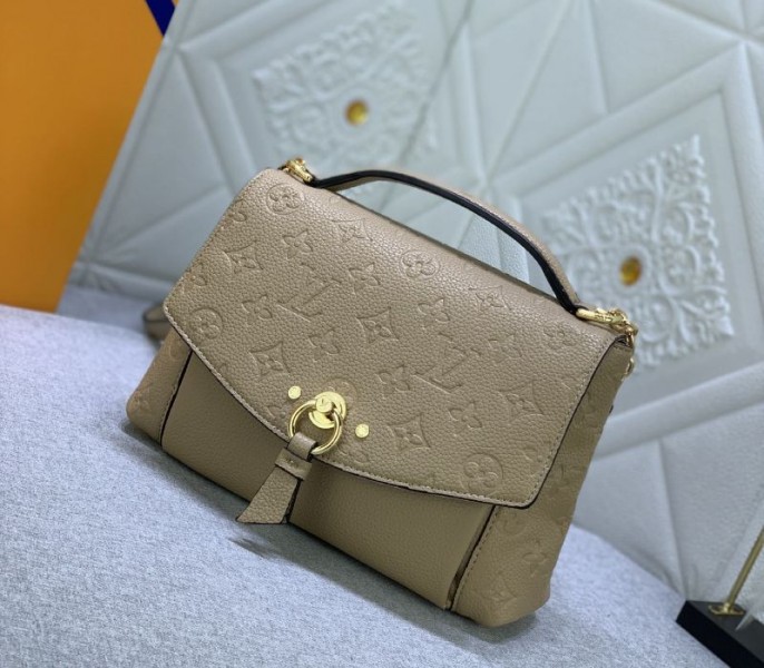 L0vis Vvtt0n Monogram Empreinte Leather Blanche BB Handbag In Beige