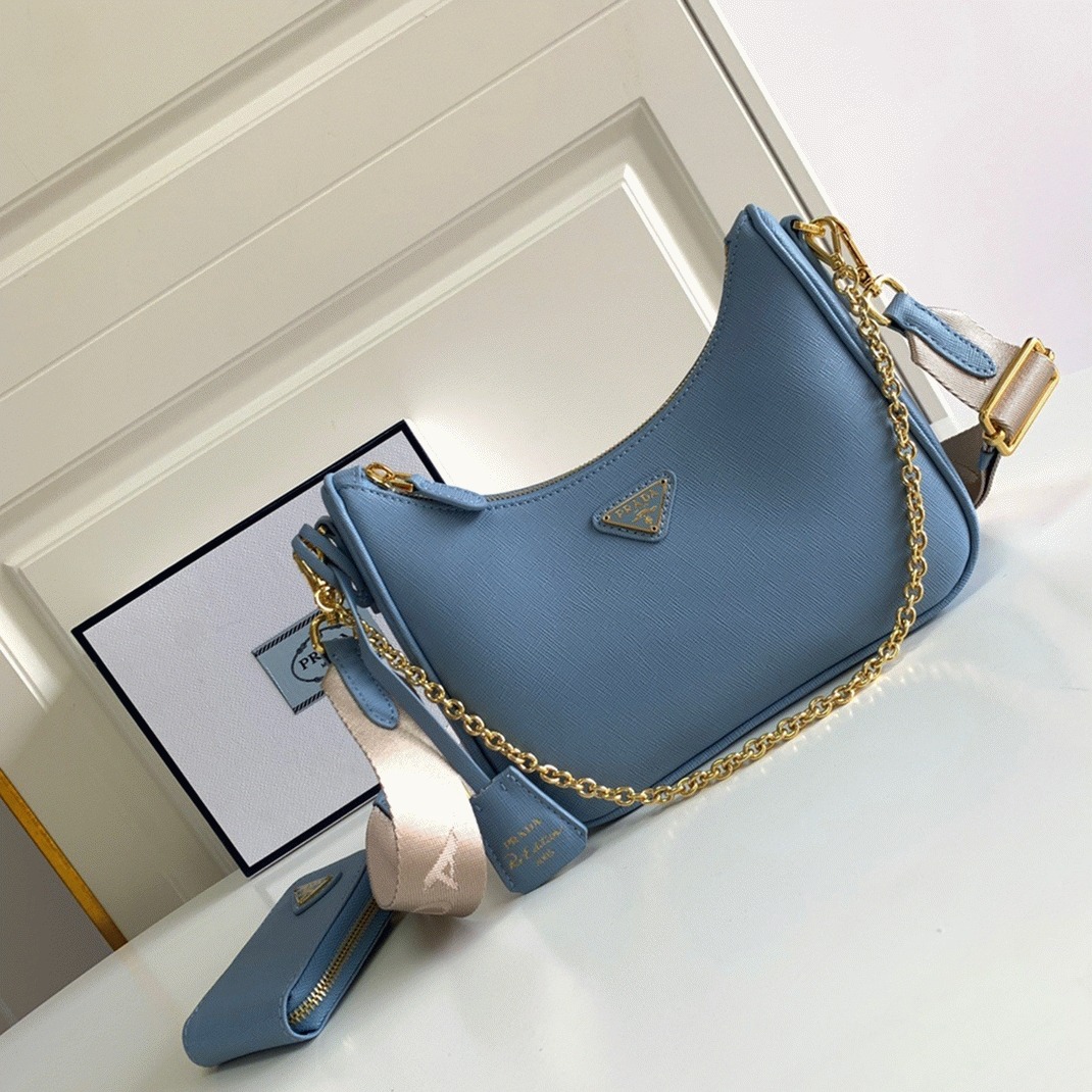 Pra*a Re-Edition Shoulder Bag Fake in Blue