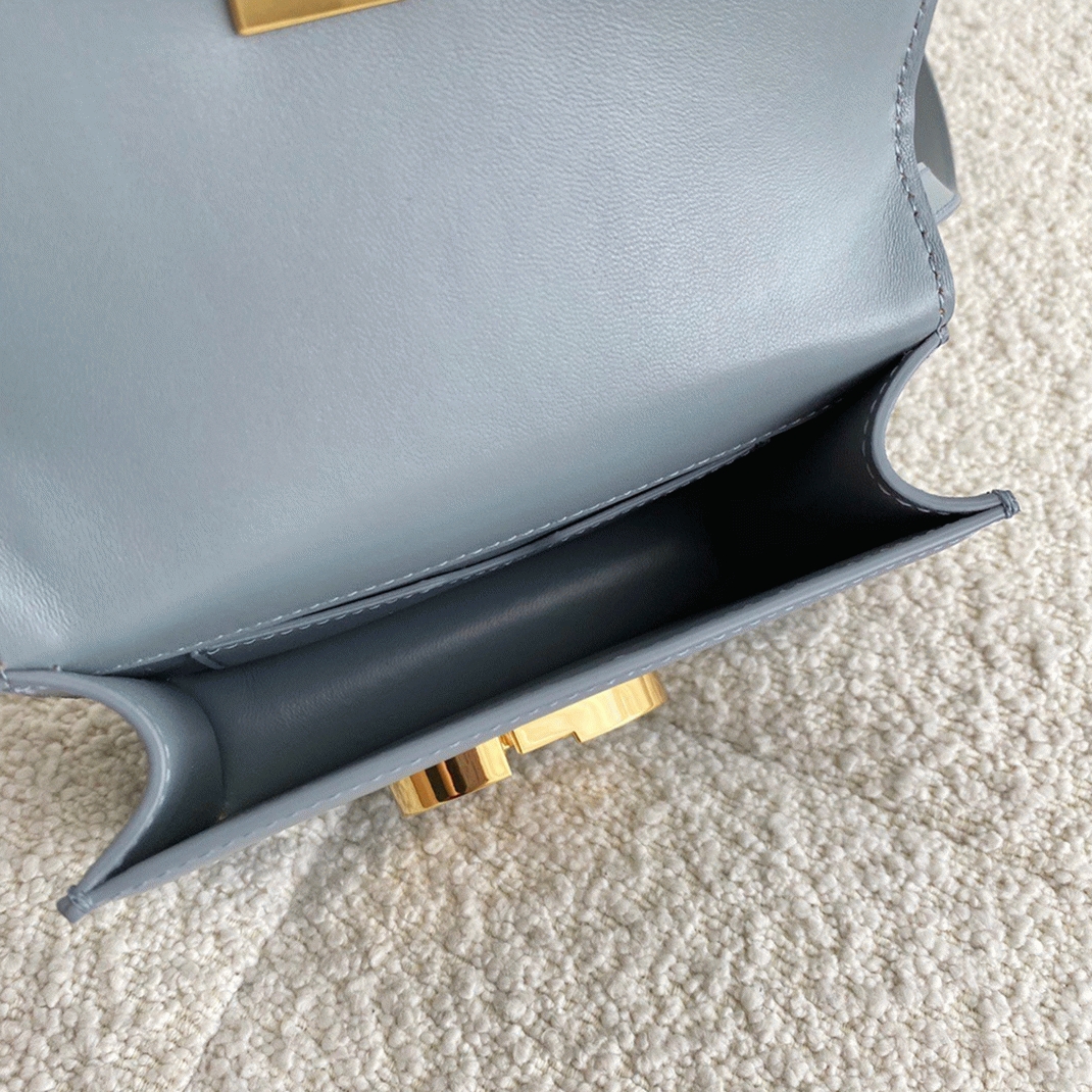 D10r 30 Montaigne Micro Bag Knockoff in Grey Box Calfskin