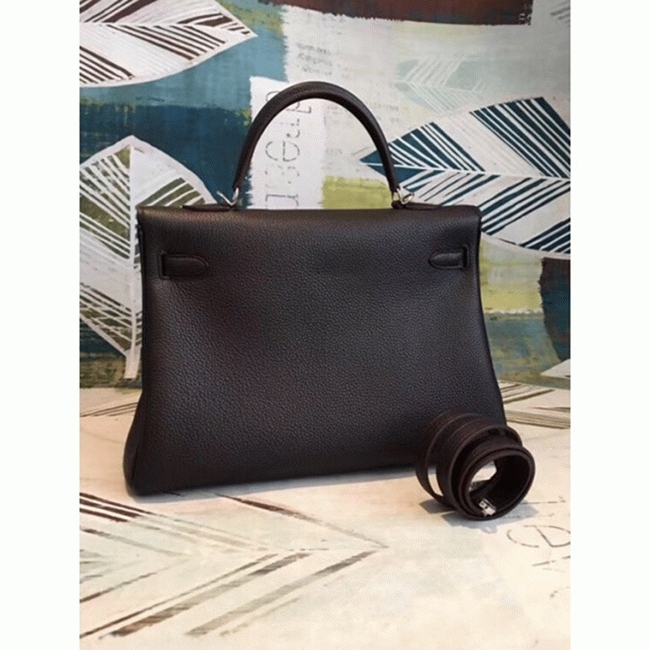 Cafe Clemence Replica H**me5 Kelly 35cm Handbag Elegant Brown