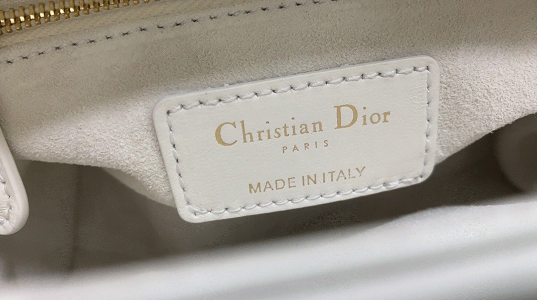 D10r Lady D10r Mini Chain Bag in White Lambskin with Star Embroidery