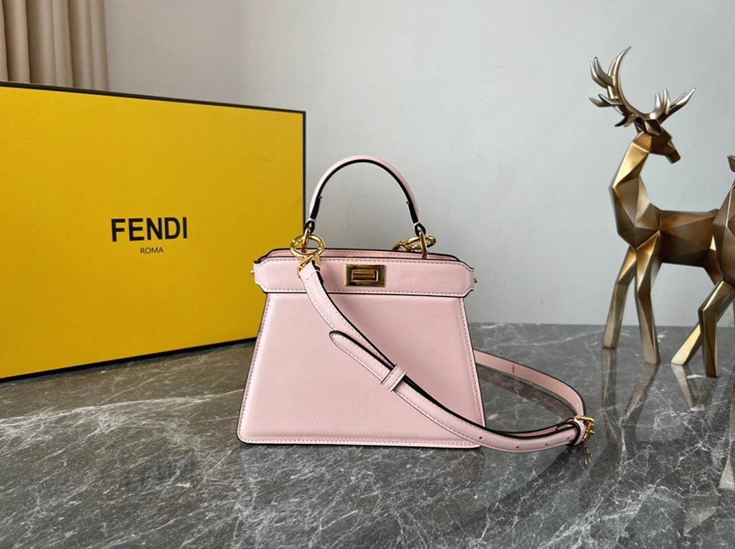 Top Quality Knockoff F**di Peekaboo ISeeU Petite Bag In Pink Nappa Leather