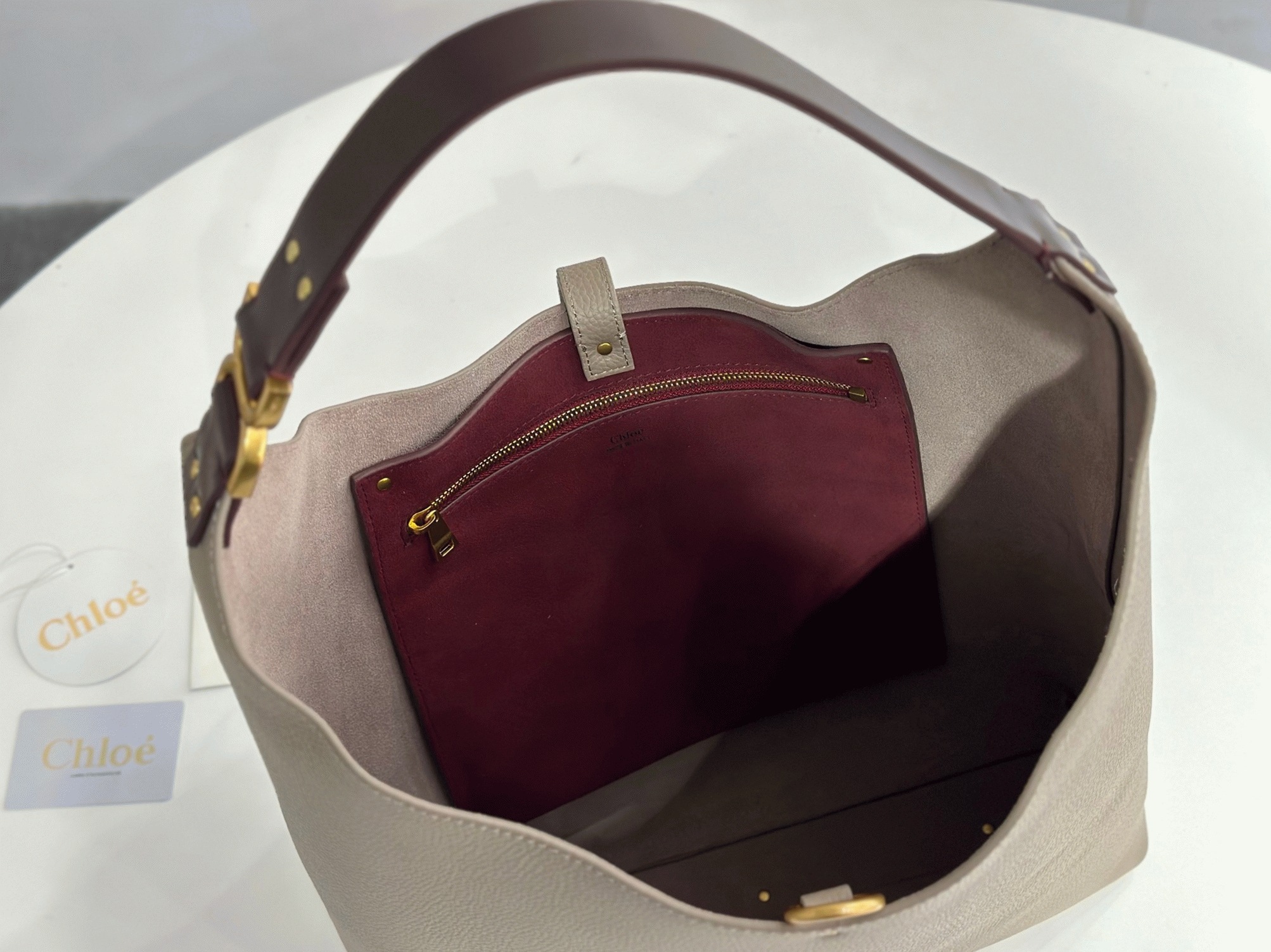top quality fake Ch10e marcie hobo bag in grey grained leather