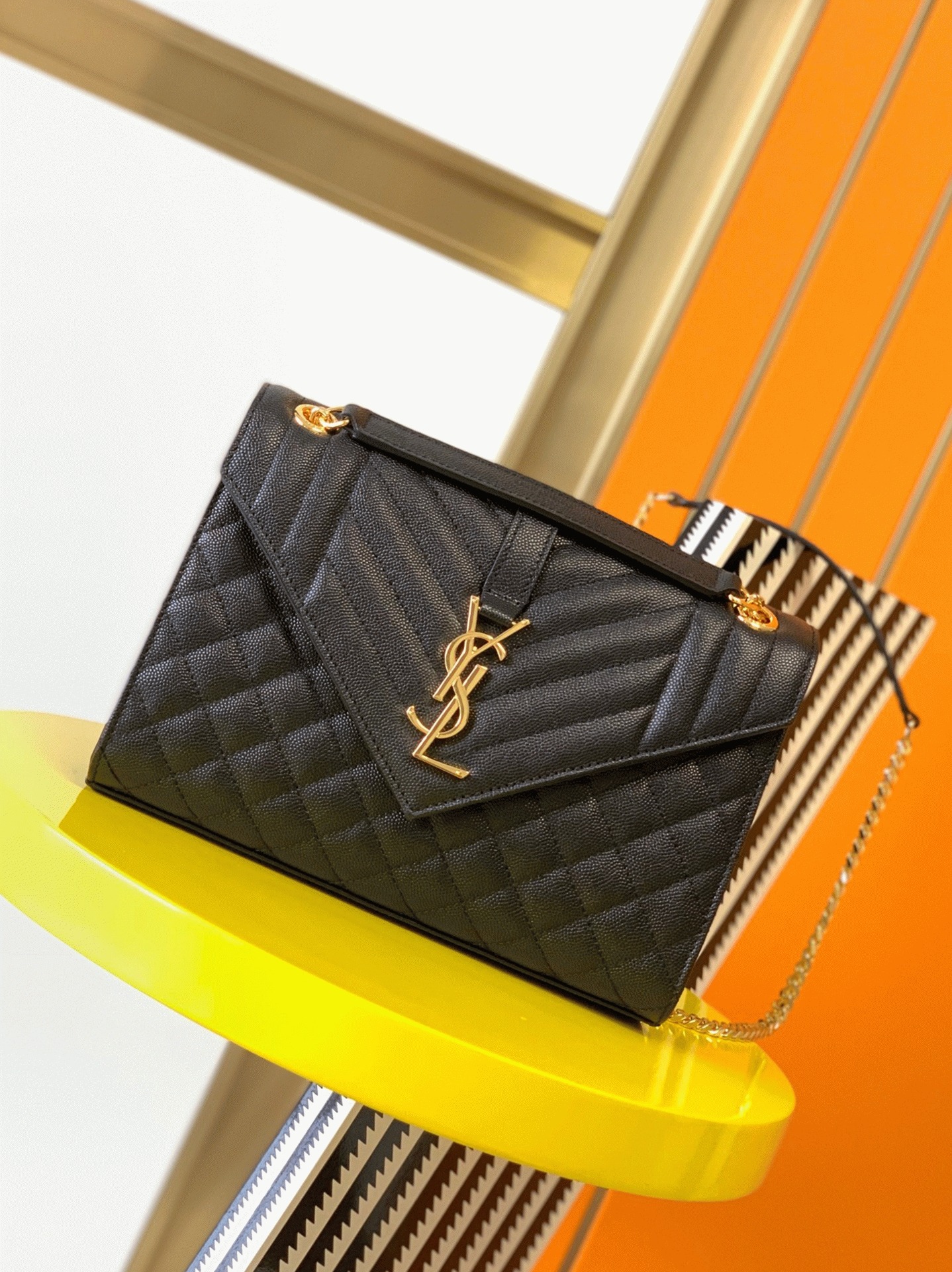 Replica Sa1nt Lau*nt Envelope Medium Bag Black
