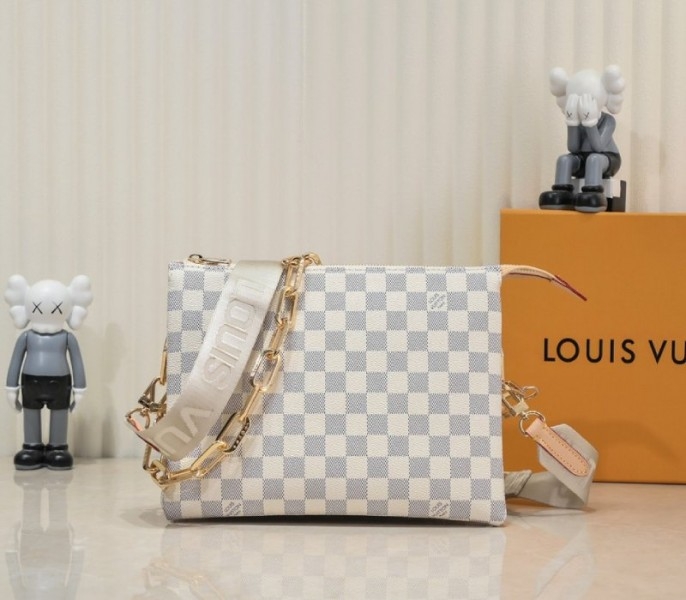 L0vis Vvtt0n Damier Azur Coussin PM Bag With Jacquard Strap