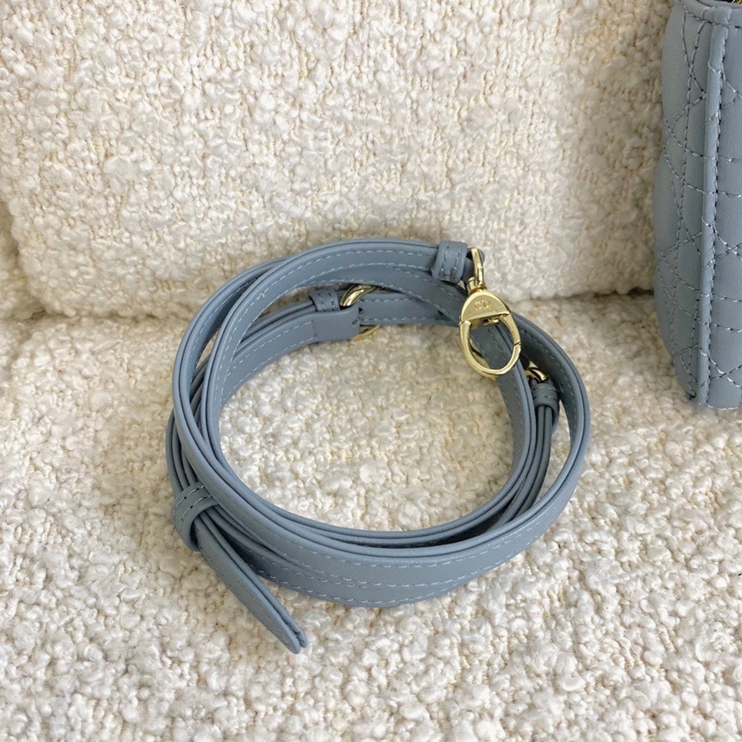 D10r Lady D10r Micro Bag Fake in Blue Cannage Lambskin