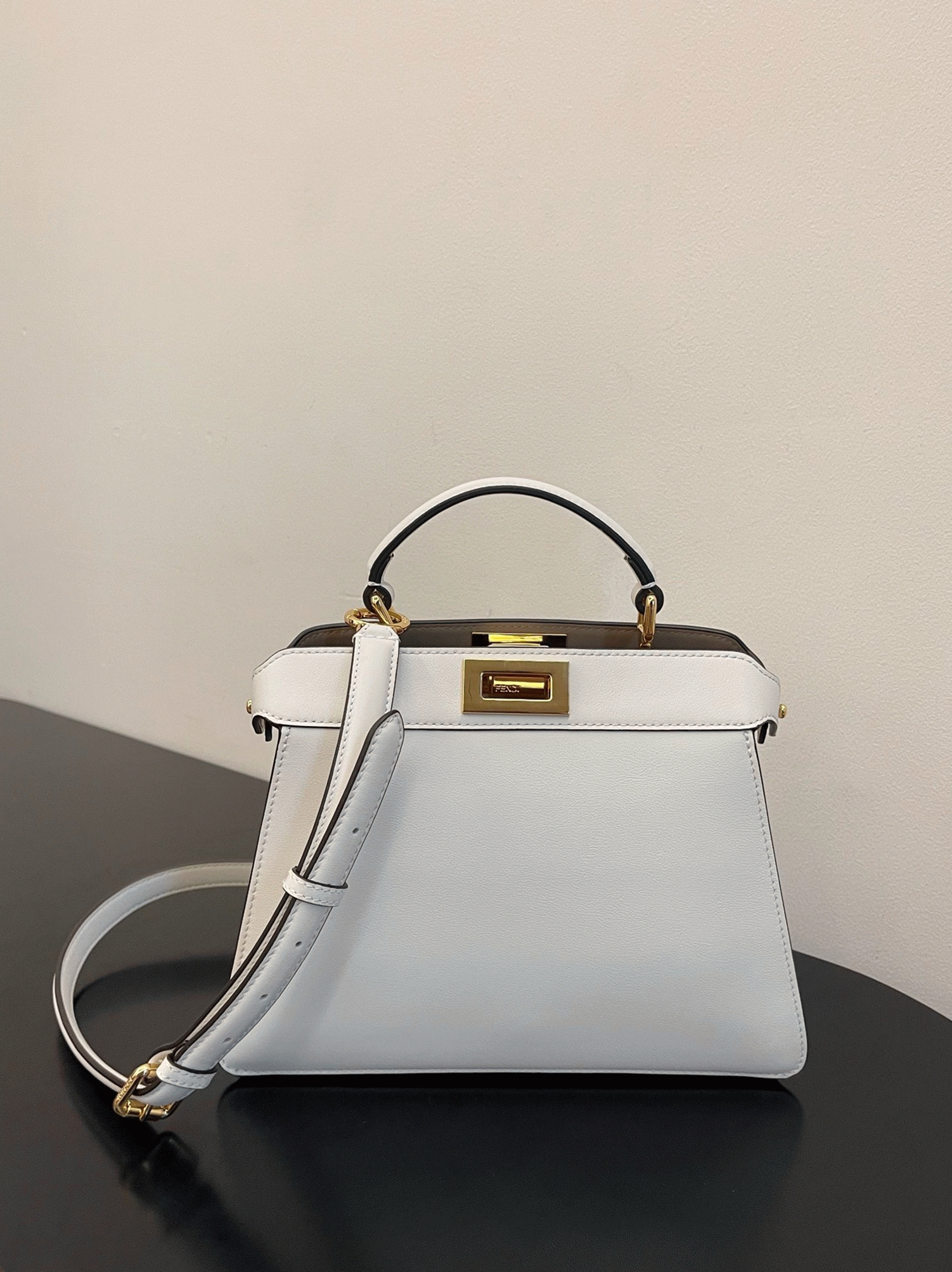 Top Quality Replica F**di Peekaboo ISeeU Small Bag In White Calfskin