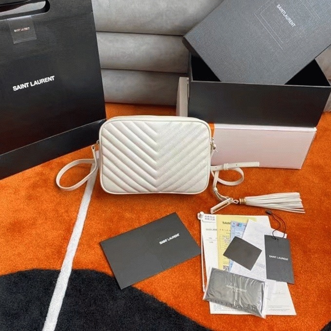 Fake Sa1nt Lau*nt Lou Camera Bag White