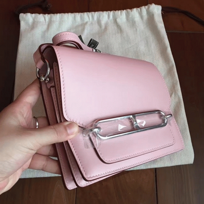 Rose dragee replica H**me5 Mini Sac Roulis handbag