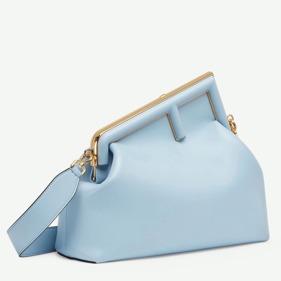 Top Quality Fake F**di First Medium Bag In Light Blue Nappa Leather