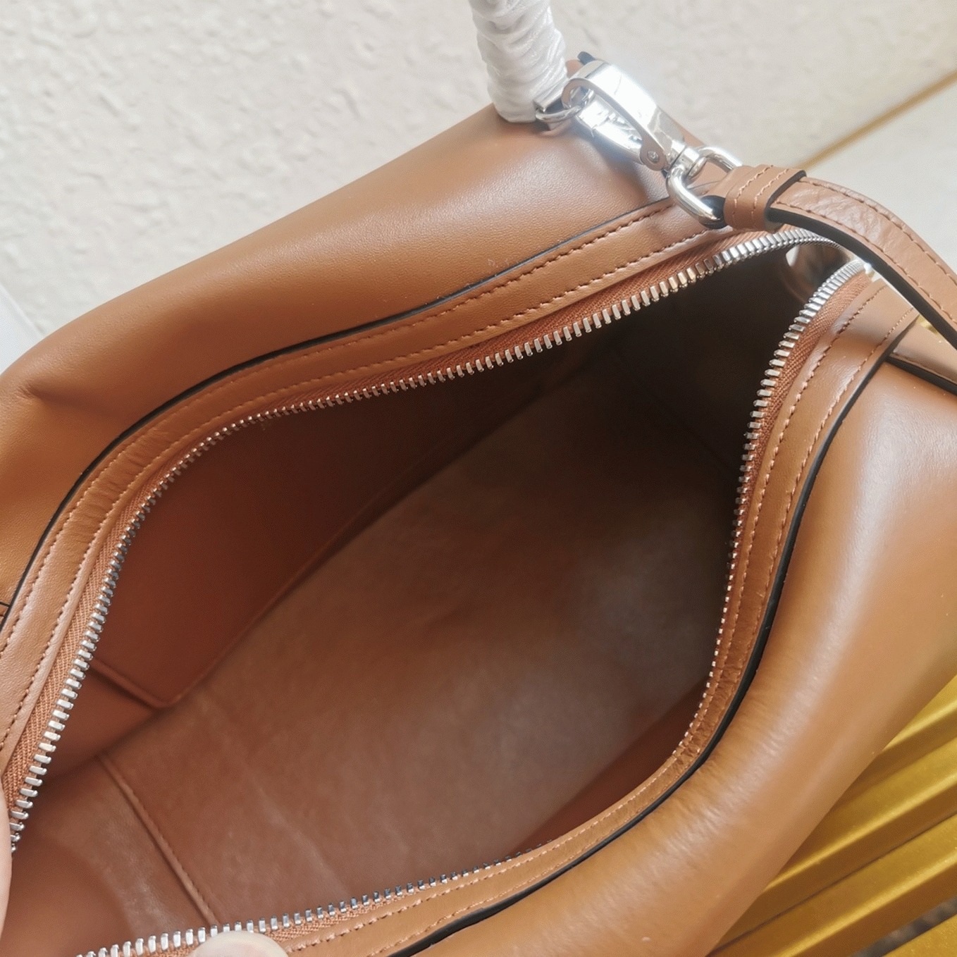 Pra*a S*pernova Medium Top Handle Bag Replica in Brown
