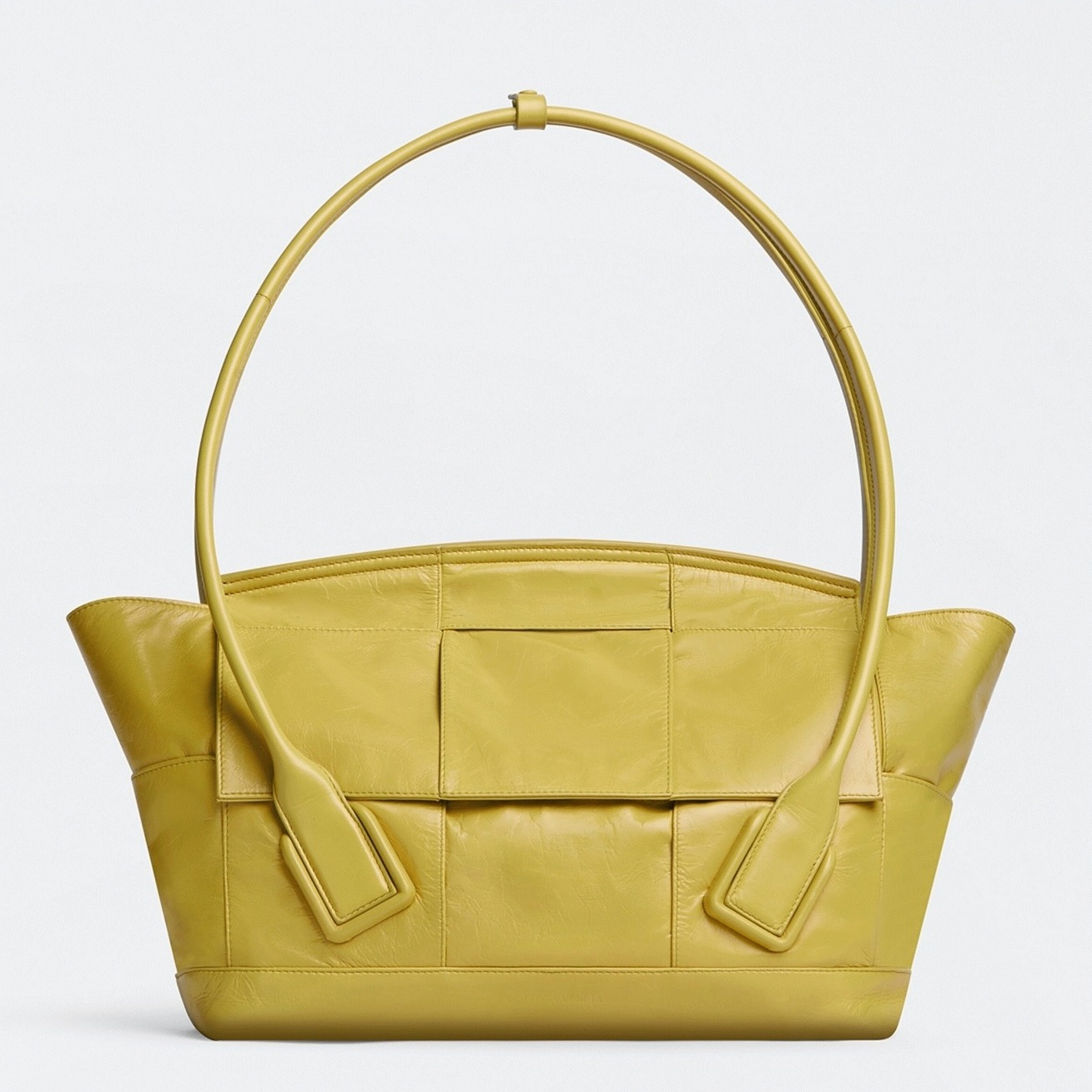 Top Quality Fake B0tt*ga Ven*ta Arco Medium Bag In Yellow Intrecciato Leather