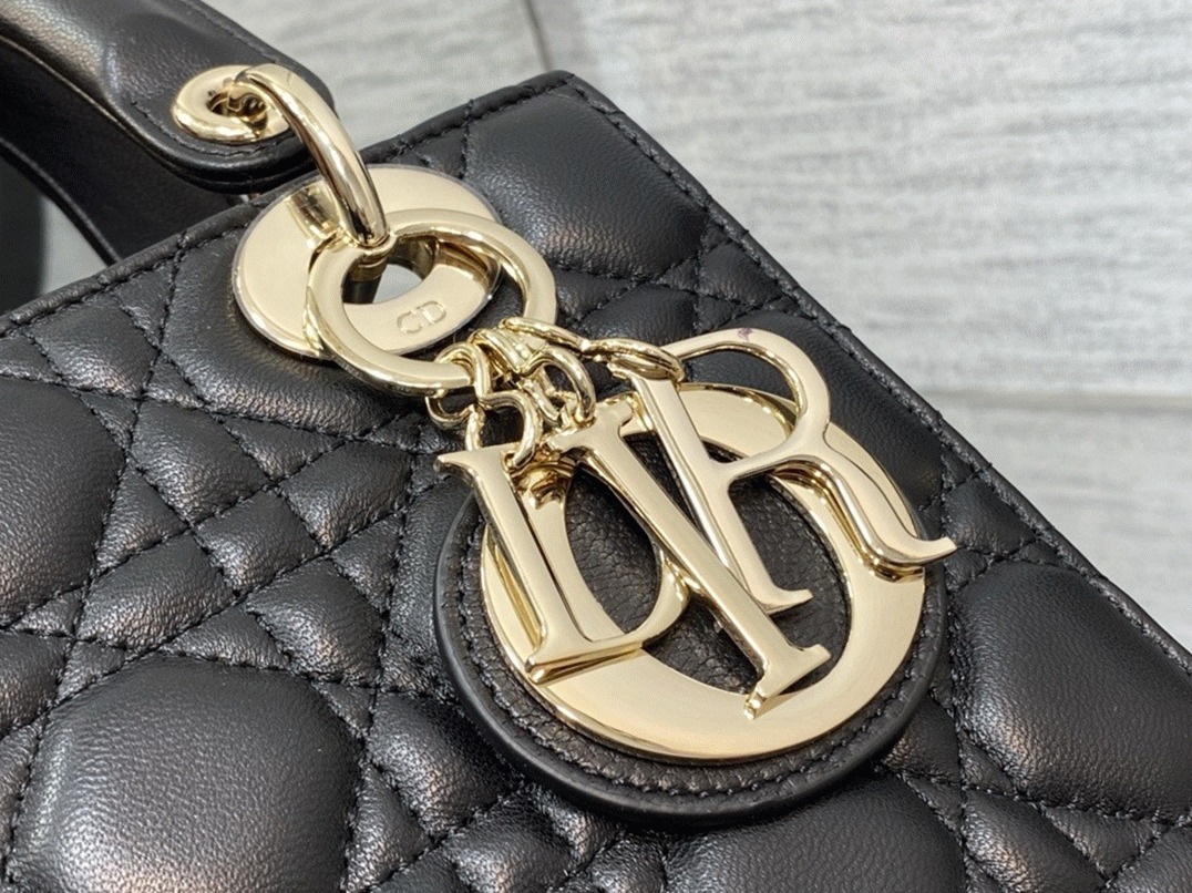 D10r Small Lady D10r My ABCD10r Bag Knockoff in Black Cannage Lambskin