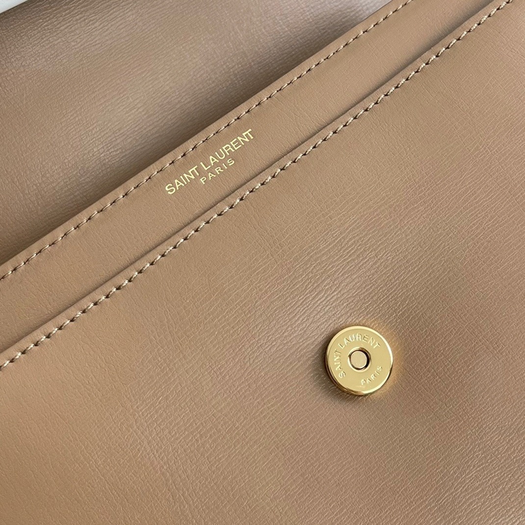 Knockoff Sa1nt Lau*nt Sunset Medium Chain Bag Taupe Calfskin