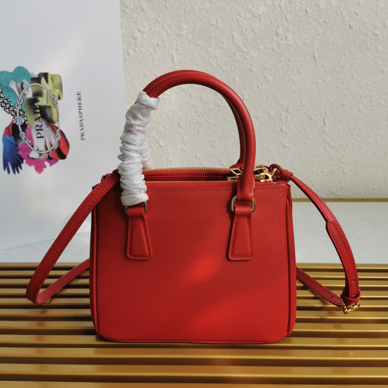 Red Pra*a Mini Galleria Bag Replica