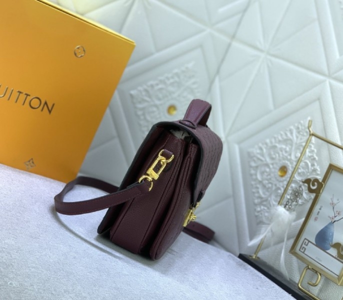 LV Monogram Empreinte Leather Metis In Wine