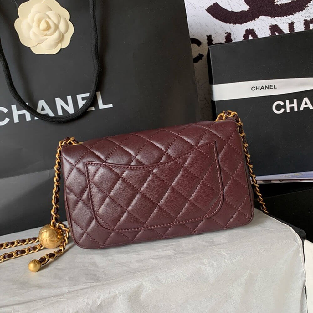 Ch**el Pearl Crush Mini Rectangular Flap