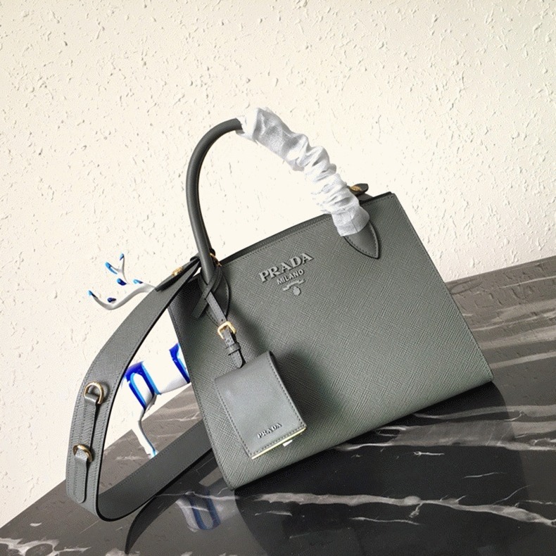 Pra*a Monochrome Small Bag Fake in Grey