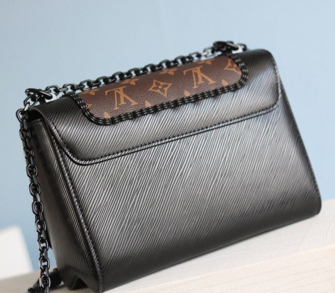 L0vis Vvtt0n Epi Leather Twist MM Canvas Trompe loeil Braid Bag In All Black
