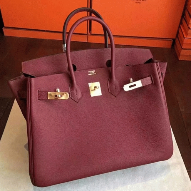 Bordeaux Color Top Designer-Inspired H**me5 Birkin 35CM Fake