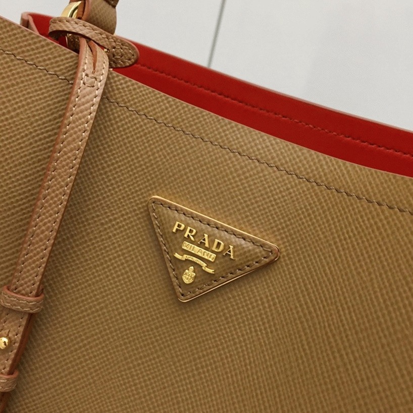 Brown Pra*a Large Panier Bag Replica