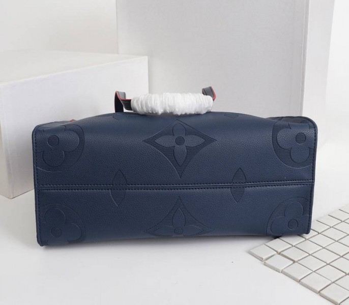 L0vis Vvtt0n Monogram Empreinte Giant Onthego MM Tote In Navy Blue