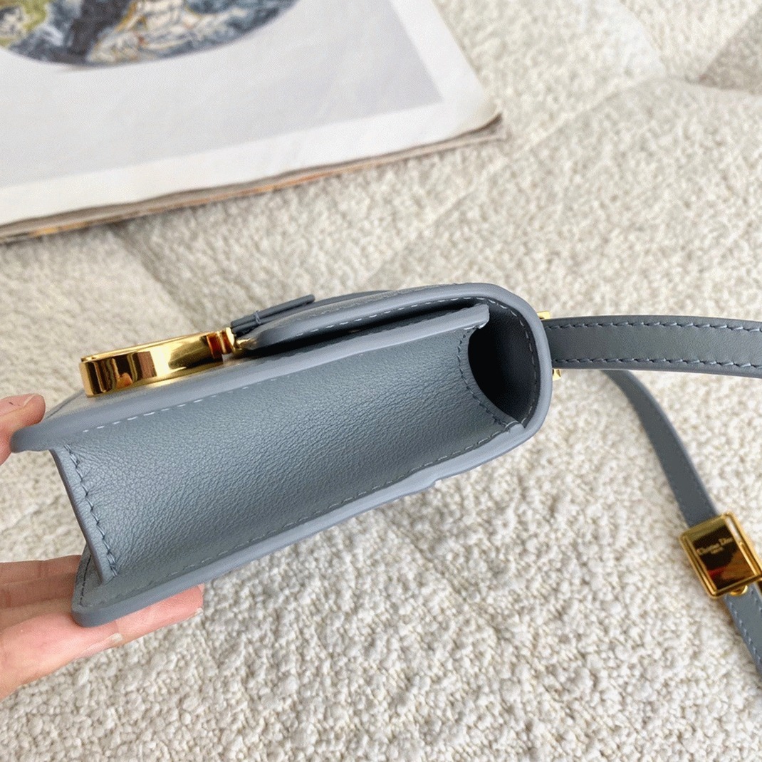 D10r 30 Montaigne Micro Bag Knockoff in Grey Box Calfskin